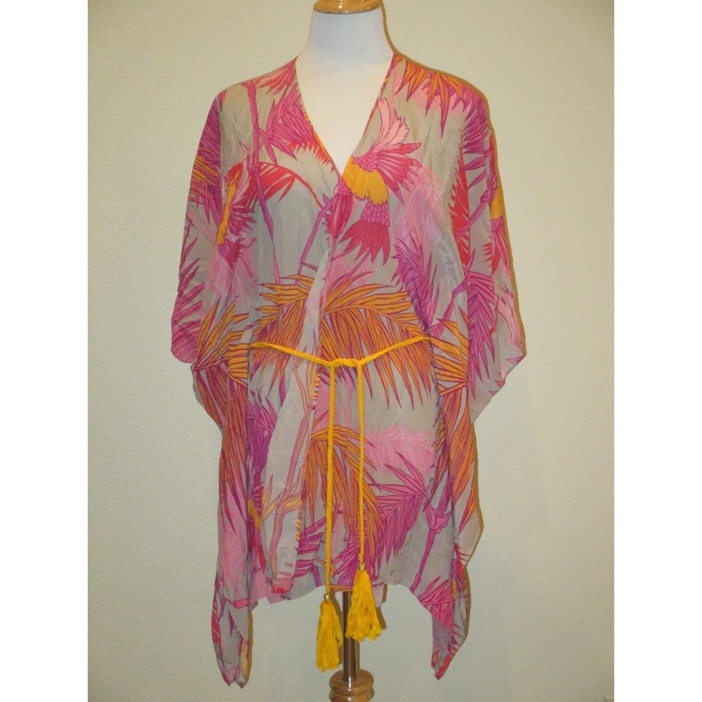 Lazul Silk Clypso Printed Kimono/Coverup/Tunic- size 1- EUC